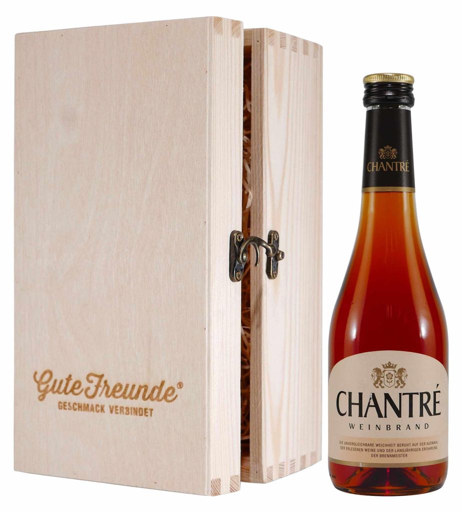 Chantré Weinbrand mit Geschenk-Holzkiste