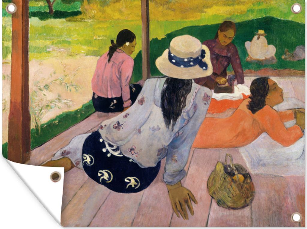 MuchoWow 80x60 cm Outdoor-Poster Gartendeko Sichtschutz Garten Poster für den Garten Siesta - Paul Gauguin