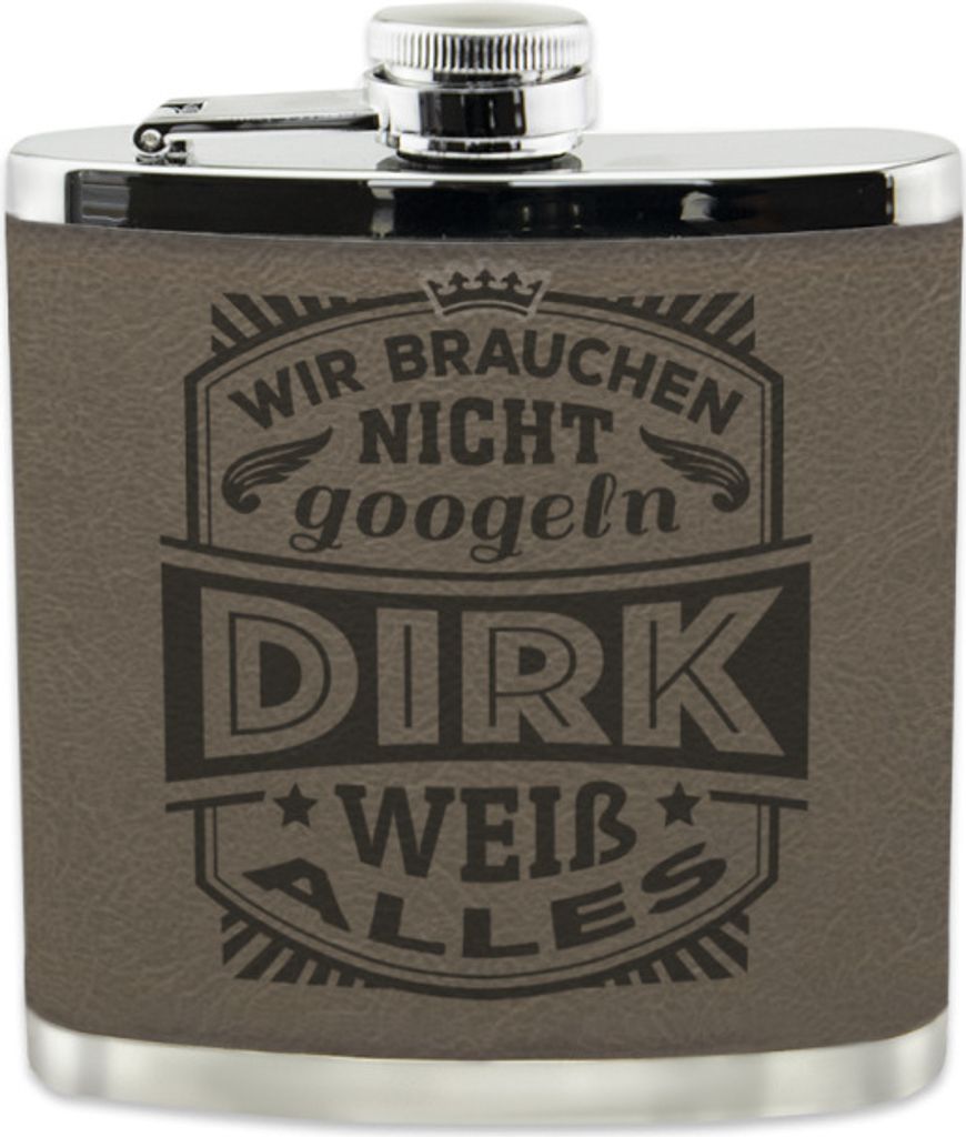 Personalisierter echter Kerl Flachmann mit Namen- Dirk
