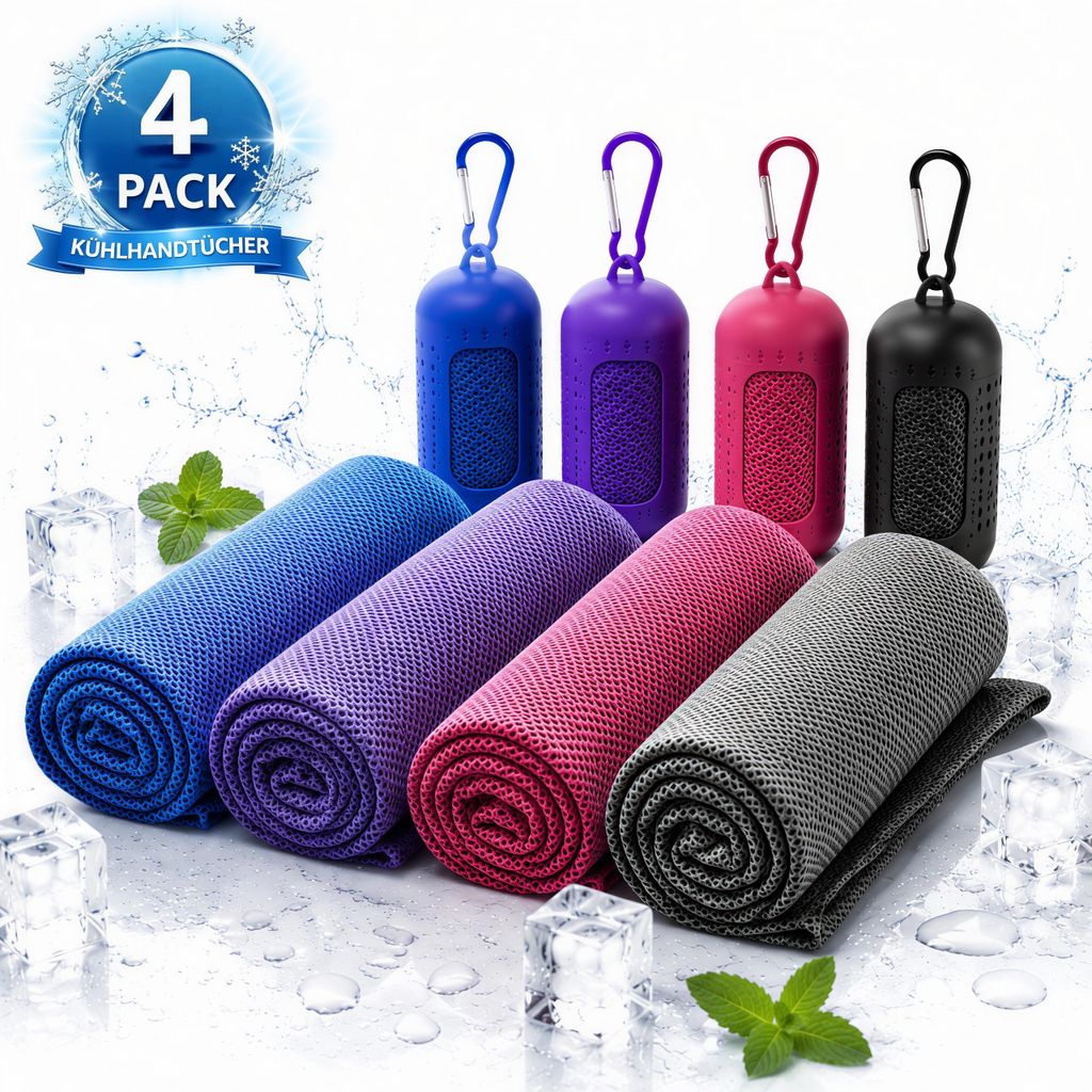 4 Stück Kühlhandtuch Cooling Towel,100 x 30 Produktbild 