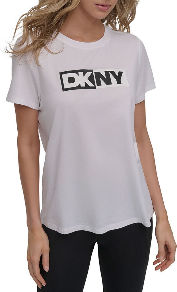 Dkny Two Tone Logo Kurzarm-t-shirt XS Frau XS