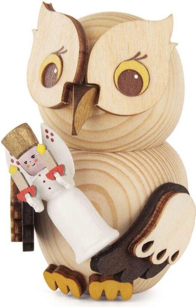 Miniaturfigur Mini-Eule mit Engel BxHxT 5x8x6cm NEU