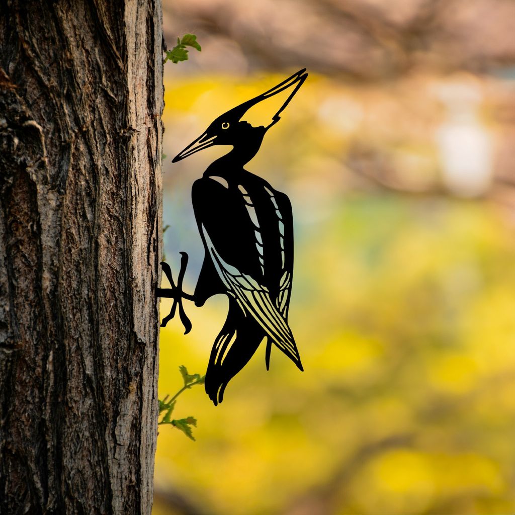 Evila Originals, Bird On The Branch 10 - Black, Dekoratives Objekt, Schwarz, 22 x 40 cm