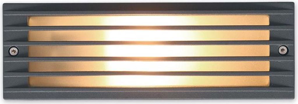 Einbauleuchte Wand Glas Aluminium E27 IP65 Graphit eckig Industrial