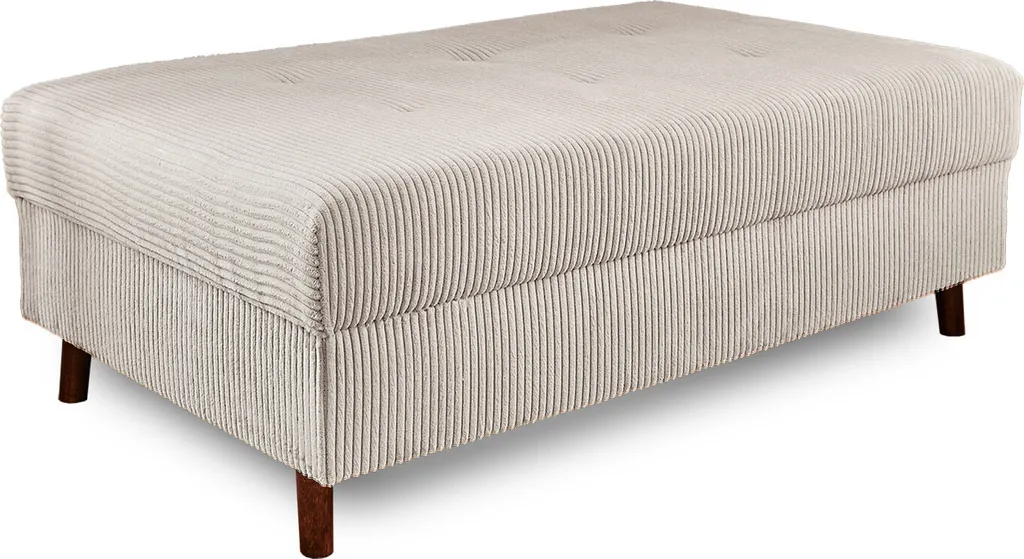 Pouf Modulable Lisa Design Rune en Velours Côtelé Coloris Gris Clair