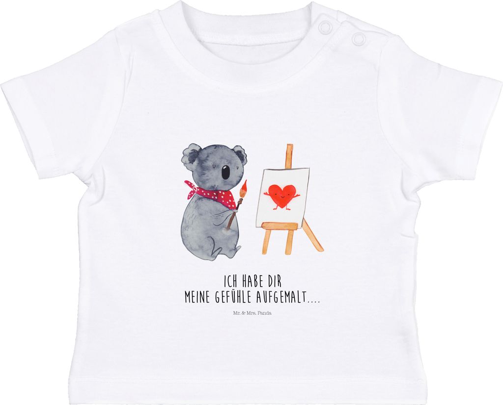 Mr. & Mrs. Panda Babyshirt Koala Künstler 6. - 12. Monat - Weiß - Geschenk, Zeichnen, Kleinkind Shirt, T-Shirt, Gefühle, Baby, Kinder, Liebesges...