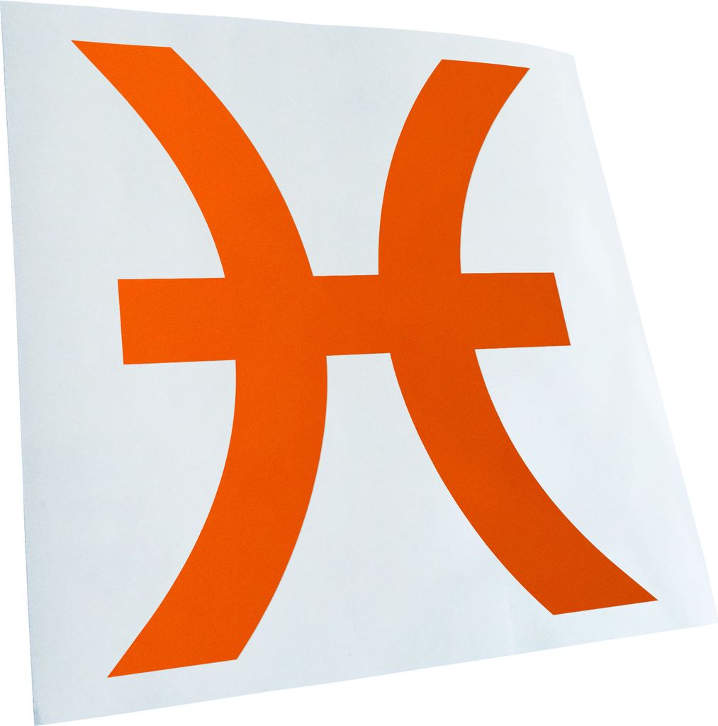Kiwistar - Autoaufkleber - orange - 60 x 55 cm - Fische Sternzeichen - Heckscheibenaufkleber - Aufkleber für Auto Kfz Fahrrad, LKW, Truck Mofa