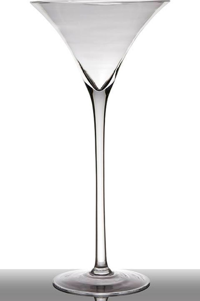INNA-Glas Cocktailglas - Martini Glas Sacha auf Standfuß, Trichter - rund, klar, 40cm, Ø 19.5cm - XXL Glas - Riesen Glas