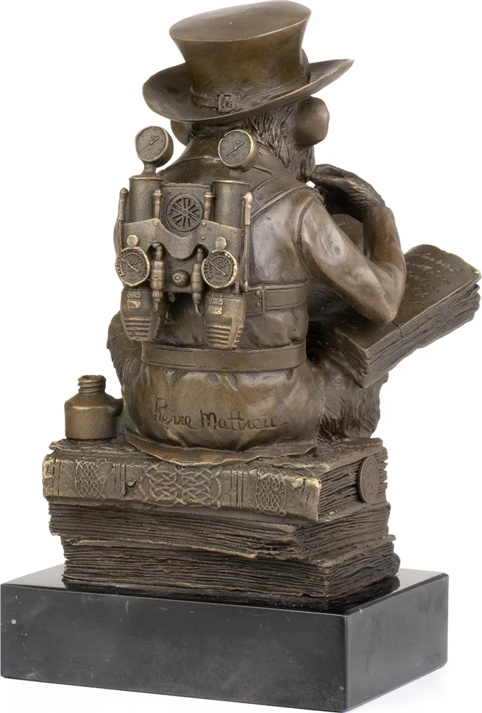 Objet de Décoration Original Singe Steampunk Bronze Lourd et Durable