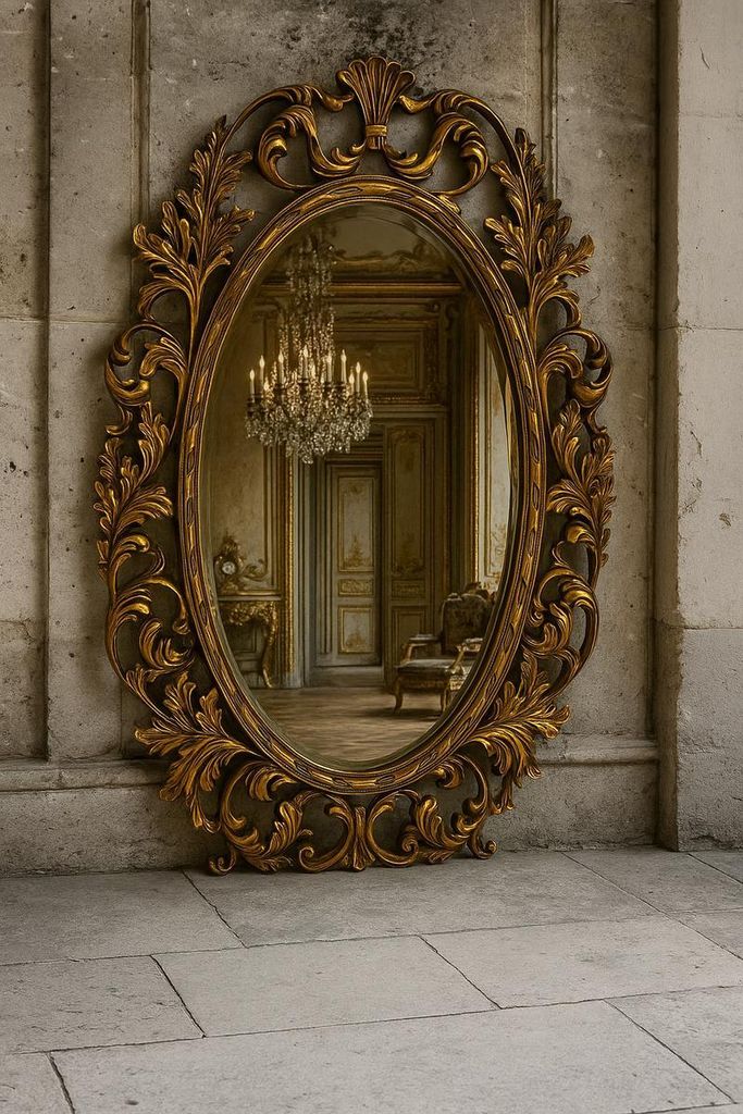 Casa Padrino Barock Spiegel Gold H. 108 cm - Barockstil Möbel