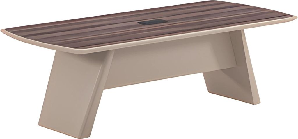 Schreibtisch Beige mit Holzstruktur und modernem Design Büro und Home Office