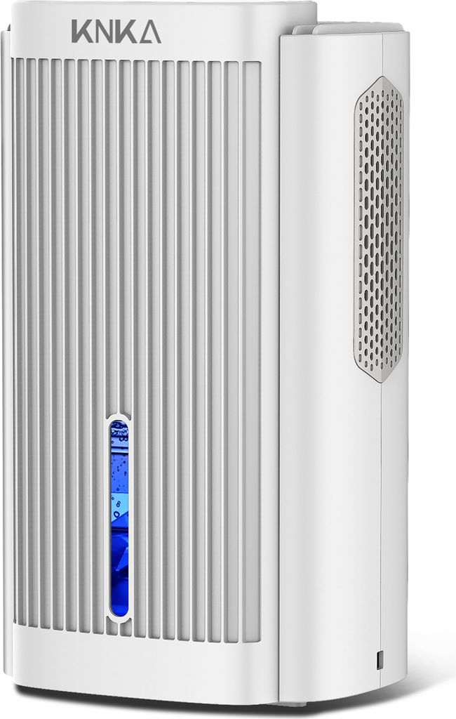 KNKA Luftentfeuchter 2000ML, Luftentfeuchter Elektrisch, Automatische Abschaltung, 7 Farbiges Licht, Tragbar, Ultra Leise, Luftentfeuchter für Badezimmer, Schlafzimmer, Weiß