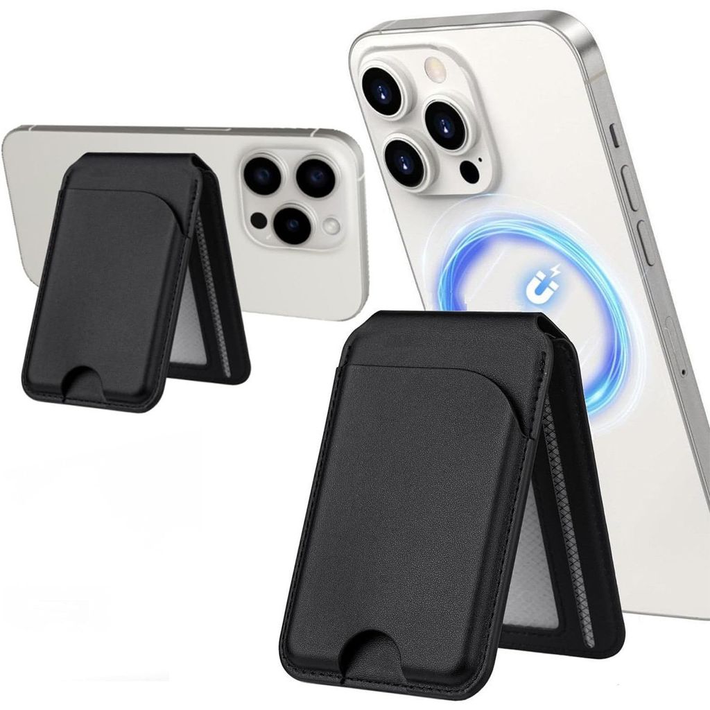 Mag-Safe Wallet für iPhone, leichter magnetischer Kartenhalter aus Leder, verstellbar, kompatibel mit iPhone 16/15/14/13/12, nicht für Mini-Modelle.