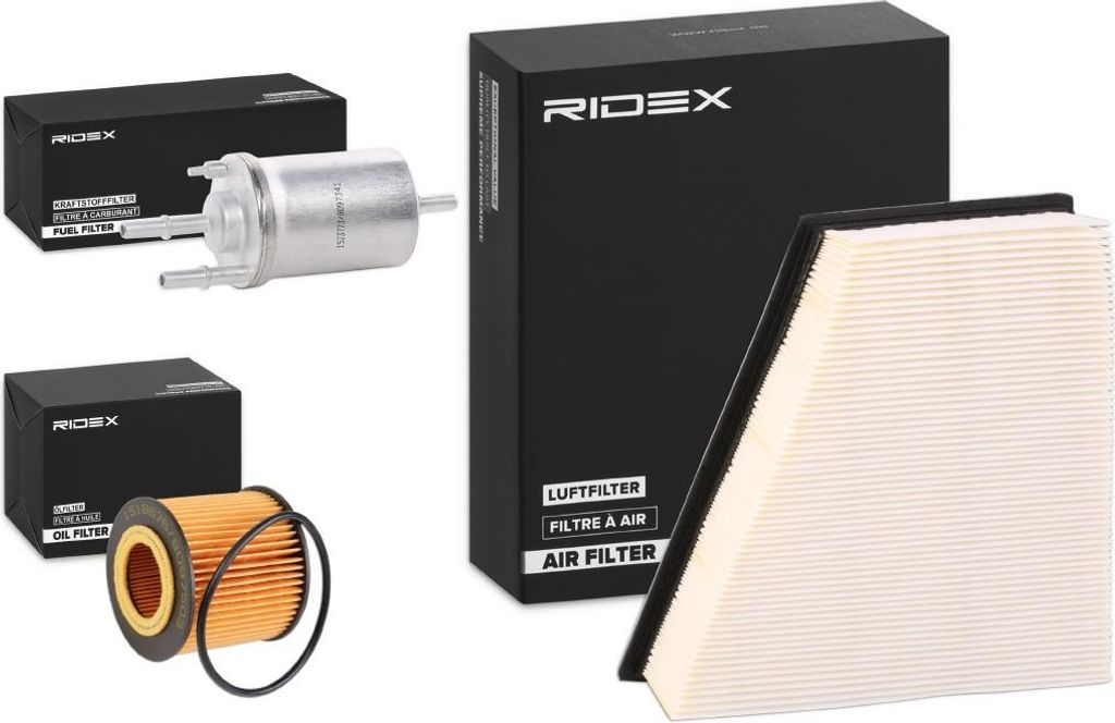 RIDEX Filterset Inspektionspaket Filtersatz für VW POLO (9N) Polo Schrägheck (6R1, 6C1) für SKODA Fabia II Schrägheck (542) Fabia II Combi (545)