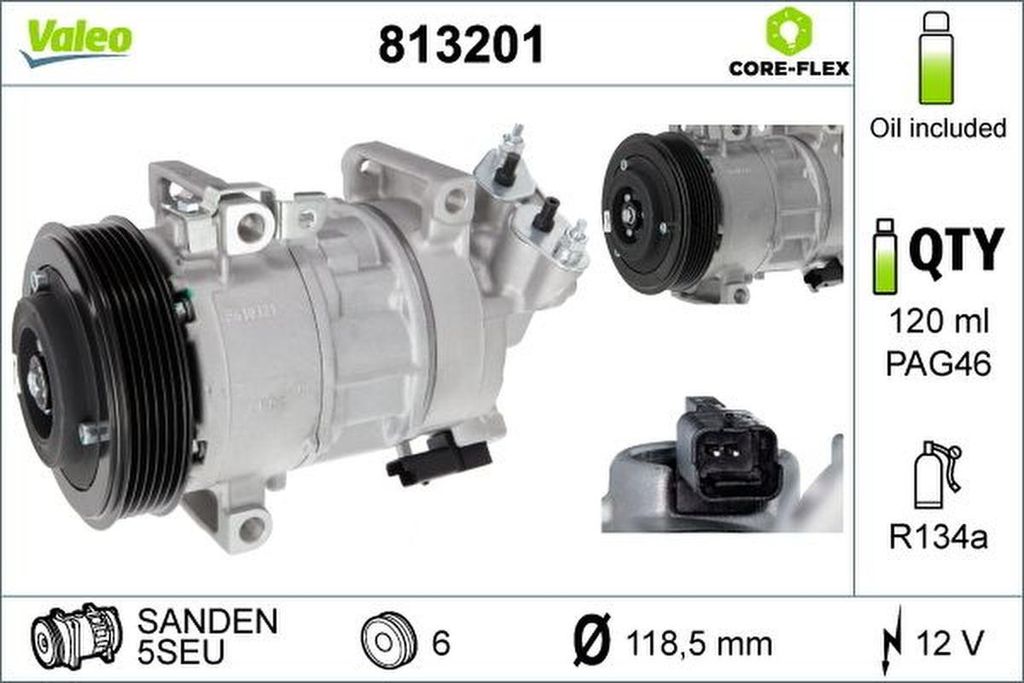 Compressore, aria condizionata VALEO CORE-FLEX Immagine del prodotto 