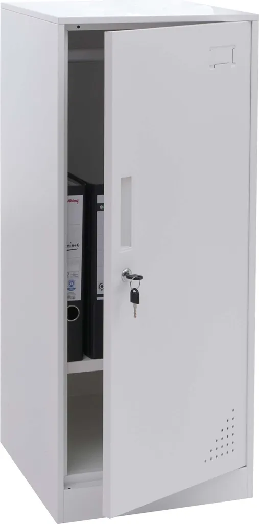 Armoire de Consigne en Métal Blanc avec Barre de Penderie HWC-P63