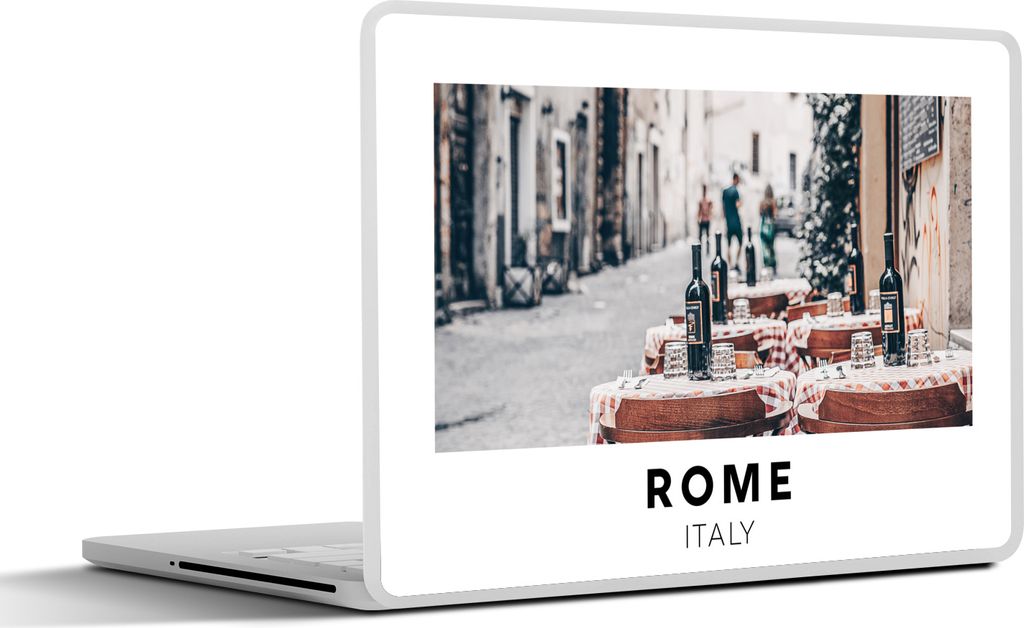 MuchoWow Laptop Aufkleber Sticker Cover Rom - Italien - Restaurant 40x30 cm - Laptop Dekoration - Selbstklebend