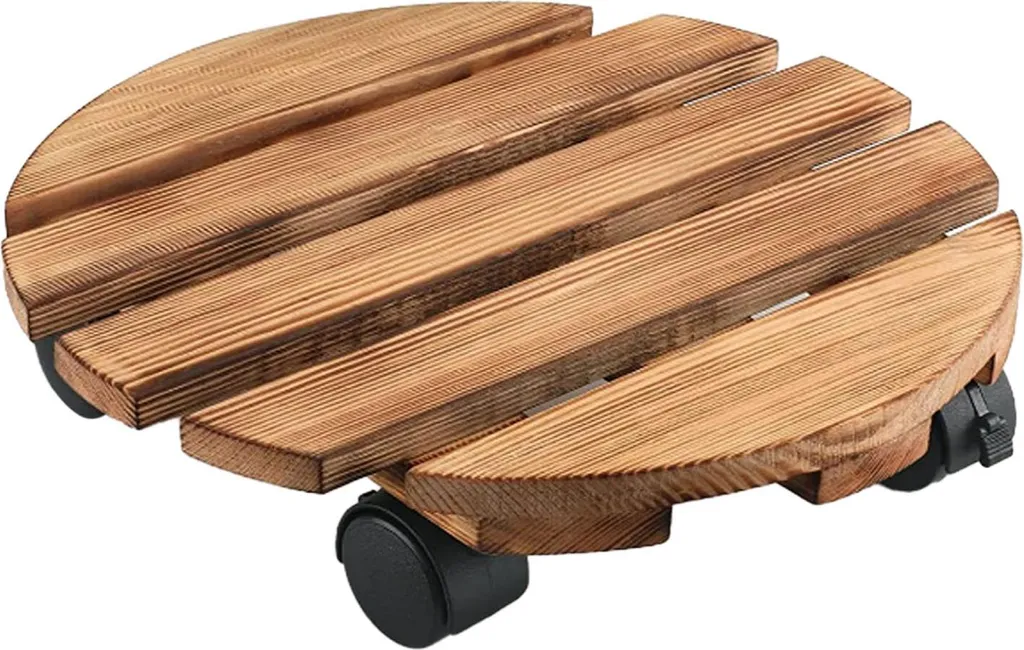 Chariot à plantes extérieur en bois pour déplacer vos pots lourds 40cm