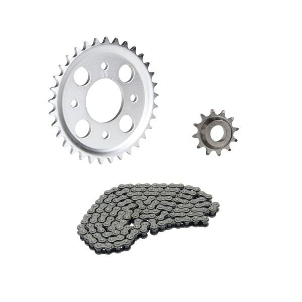 Kettensatz 3-teilig silber 12/33 Zähne für Hercules K50 RS Sport Super Sport / K50 Sprint (bis FG-Nr. 685160522)