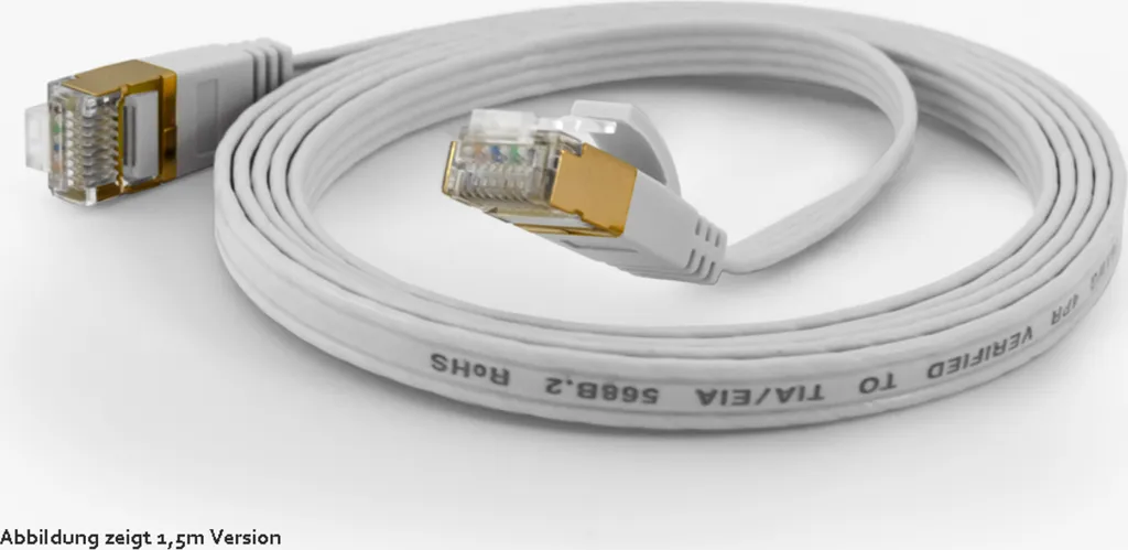Wantec 7001 Wantec Patchkabel FTP CAT6 q=1,6x6,5mm 0,10m weiß - 1