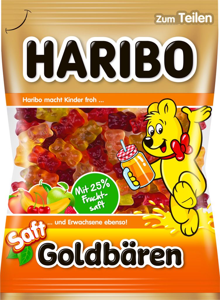 Haribo Saft Goldbären extra weiche Fruchtgummi mit Fruchtsaft 175g