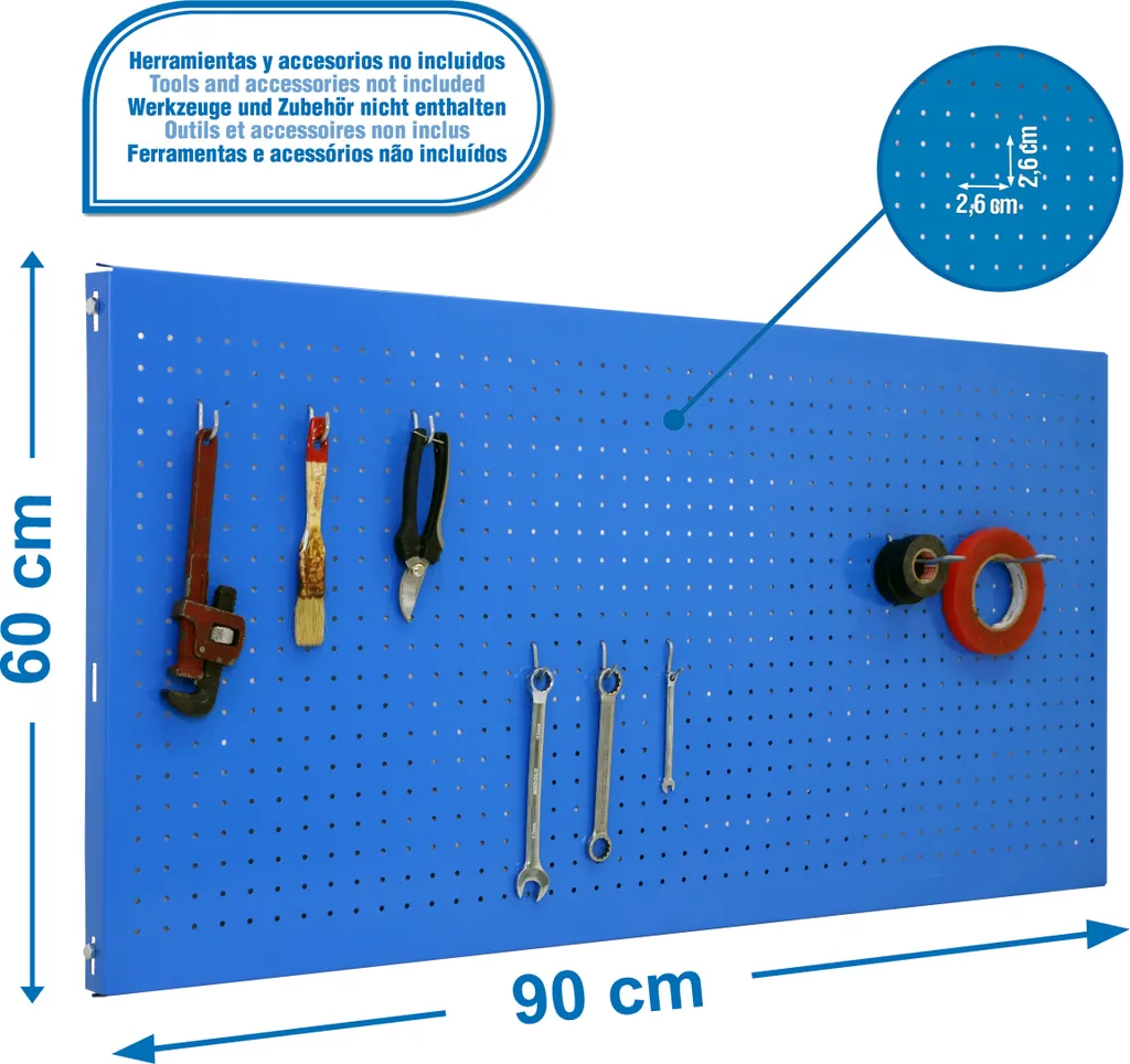 Dégagez votre Établi grâce à la Plaque Perforée Bleue 900x600 SIMONRACK