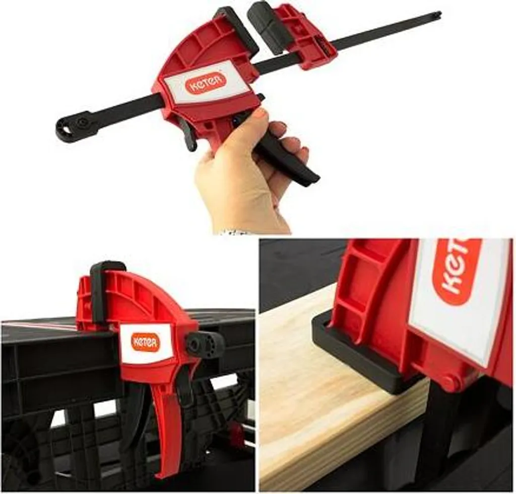 Établi pliant transportable KETER avec plateau de serrage polyvalent - 19