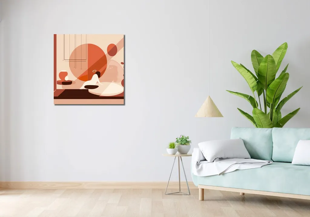 Quadro Zen 70x70 Calma nel Sole - Armonia Geometrica per la Casa - 2