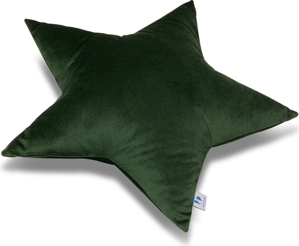 Pepi Kuschelkissen in Sternenform - Handgenäht Antiallergenes Sternkissen 50×50 cm - Kinderkissen Dekokissen für Babys Plüschstern - Star Dark ...