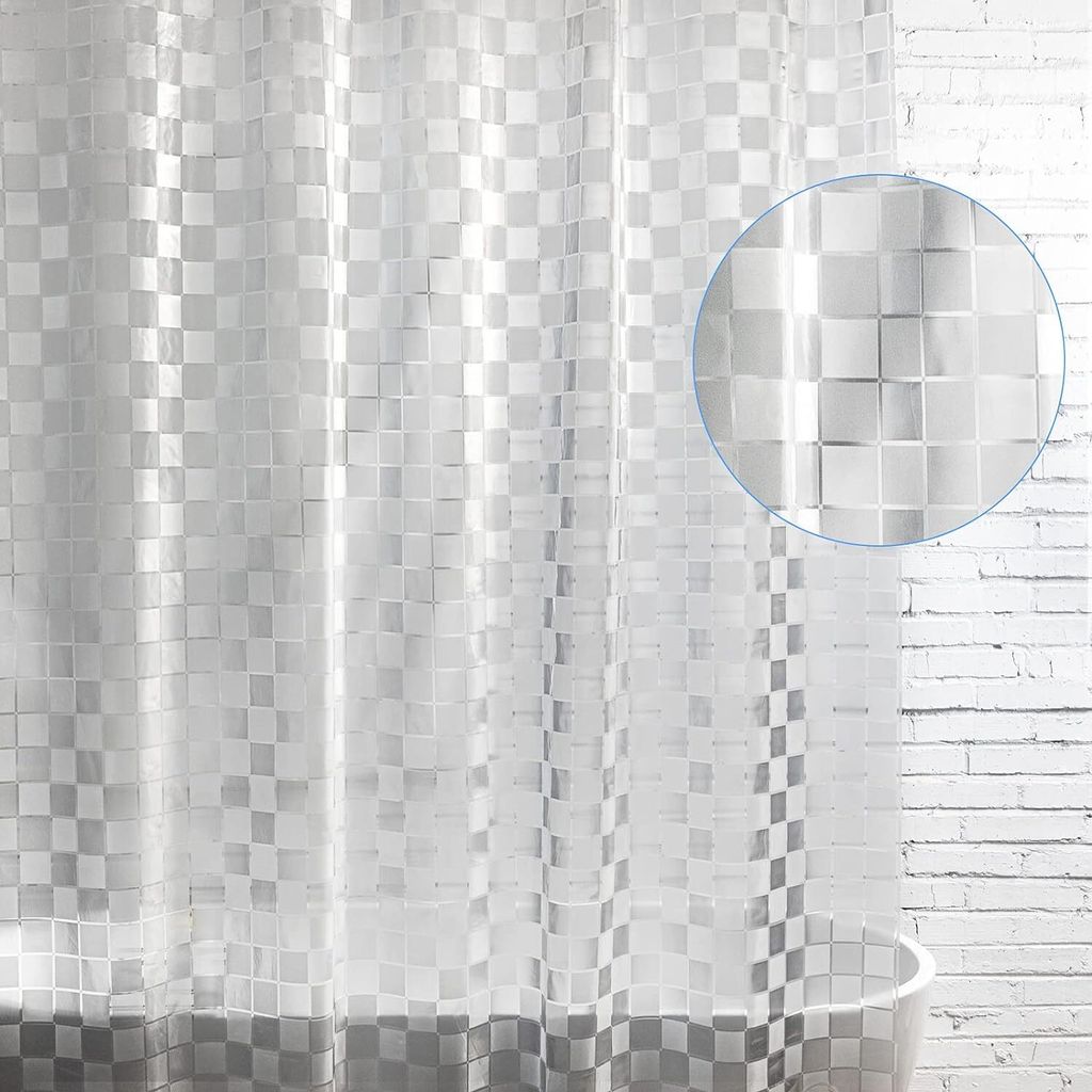 Wasserdichter 3D-Badezimmervorhang, PVC-Duschvorhang, transparenter schimmelresistenter durchsichtiger Badezimmervorhang mit Haken 240×180cm b
