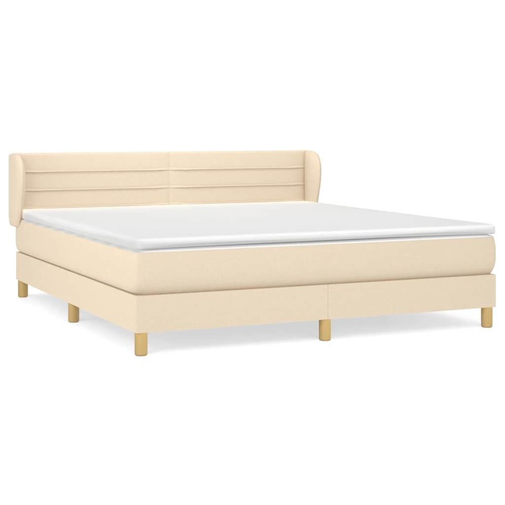 (Robust Möbel)Boxspringbett Modernes/Doppelbett - Polsterbett Erwachsene/r /Kind - mit Matratze Creme 180x200cm Stoff - Klassische Betten DEM...