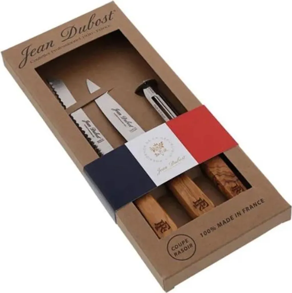 Jean Dubost Set 3 Coltelli Pomodoro Legno d'Ulivo Laguiole CB10A250C16343