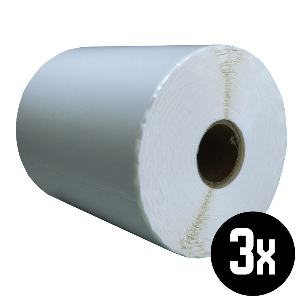 DULA Etiketten - Kompatibel mit Zebra 102x152mm - Weiß - Permanent - 3 Rollen - 300 Etiketten pro Rolle - Kern 25mm