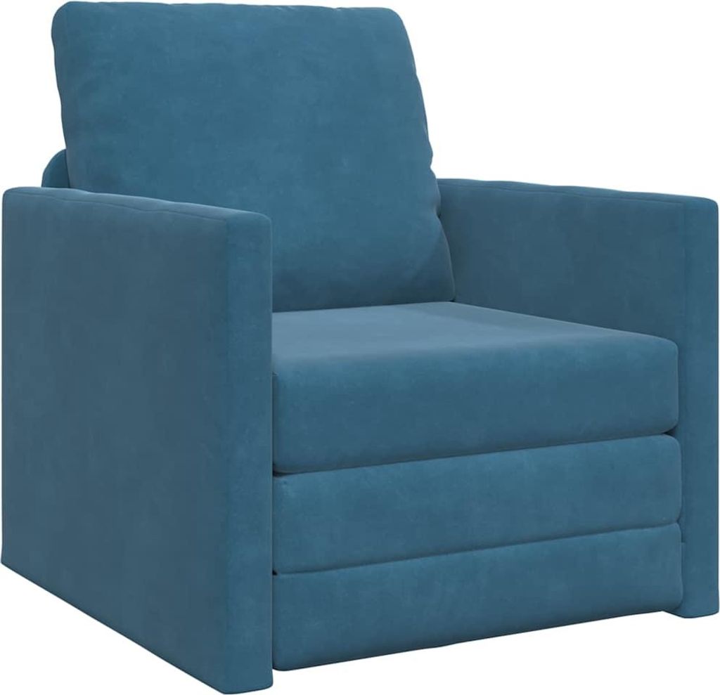 "im Sonderangebot"Schlafsofa Modernes Design - Sofa Bett - Polstersofa, 60cm Blau Samt - NeuMöbel3333246