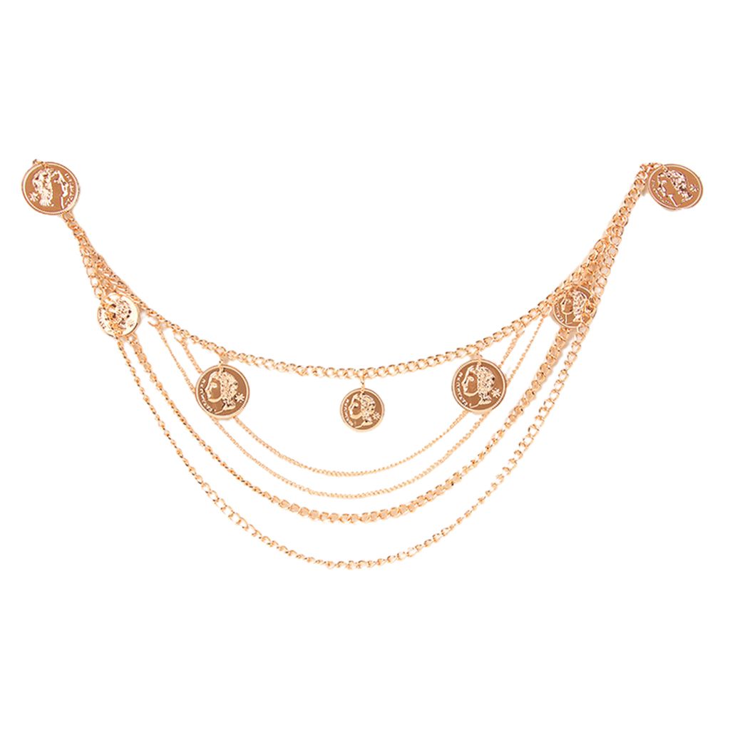 Anhänger Taillenkette Exquisite Rock Hosen Accessoires Modeschmuck Mehrschichtige Körperkette Taillendekoration für Streetwear-Golden