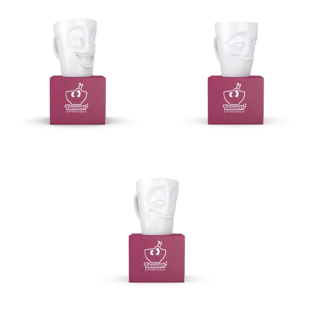 Fiftyeight Henkelbecher-Set 3-tlg. 350 ml Nr 025 weiß Kaffeebecher Mug