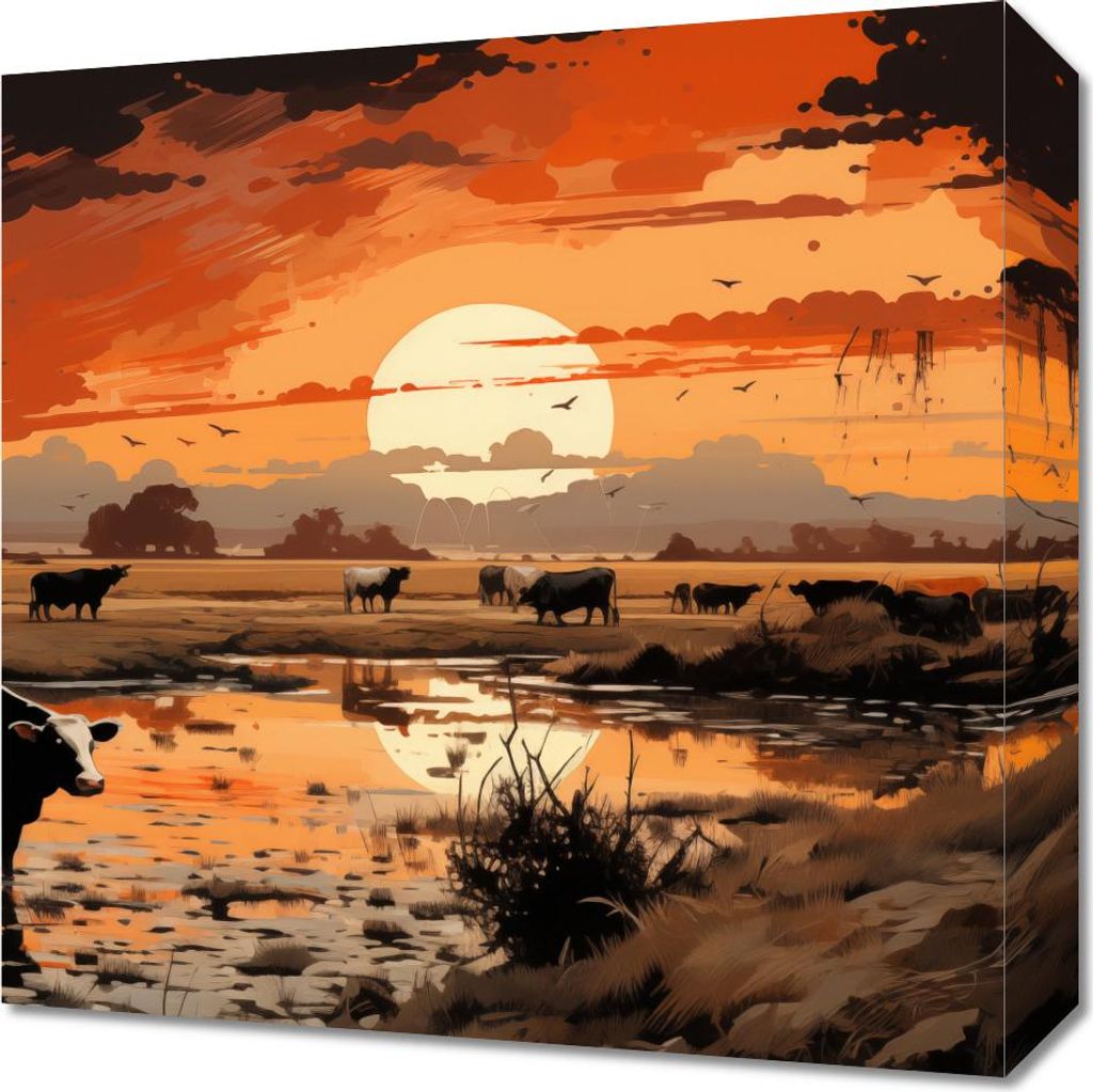 Bild 40x40cm Abendliche Hirtenstaffel