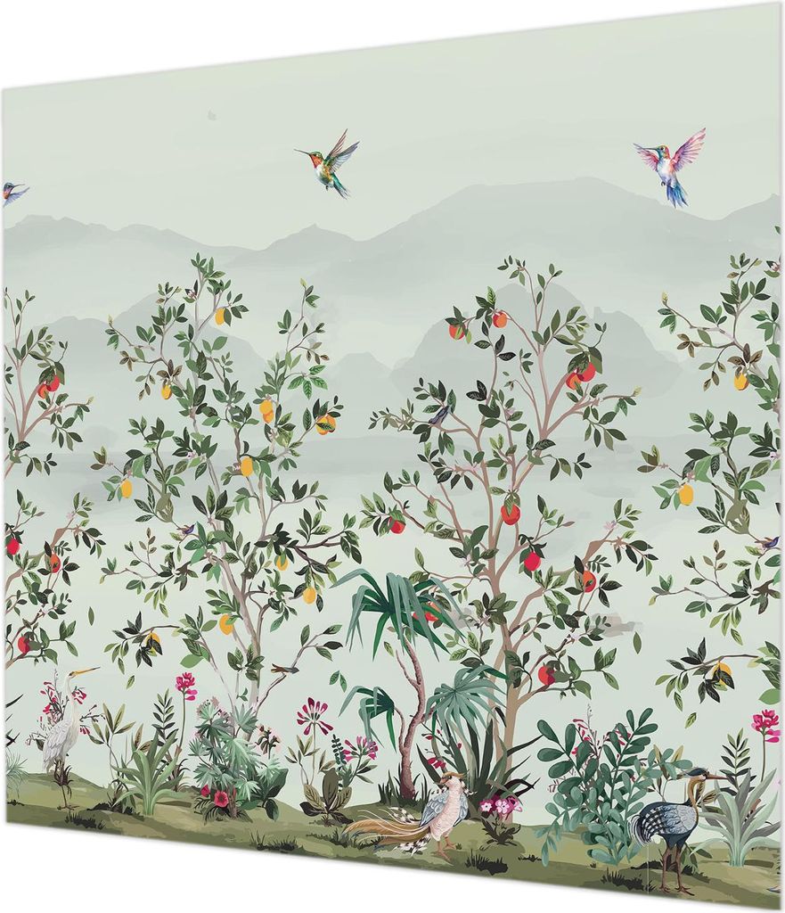 Wandtapete - Dekorative Tapete für Wohnzimmer - Tapetenfolie für Wanddekoration - 250x250 cm - Exotische Bäume
