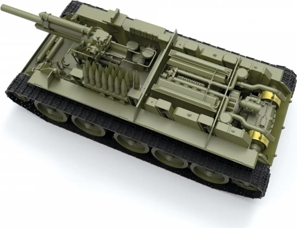 Maquette Char Soviétique SU-122 1/35 avec Aménagement Intérieur Total - 10