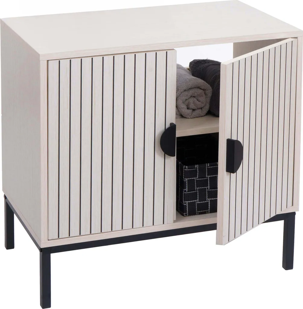 Mobile Sottolavabo HWC-O42 Beige Legno MDF Melaminico 62x63x35