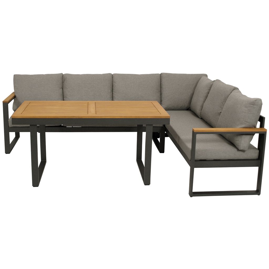 DEGAMO Funktions Eckbank Set KAMPALA 2-teilig Alu anthrazit Produktbild 