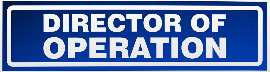 Director of Operation invertiert Magnetschild Schild magnetisch - 30cm Blau - reflektierend - Magnetfolie für Auto PKW Kfz