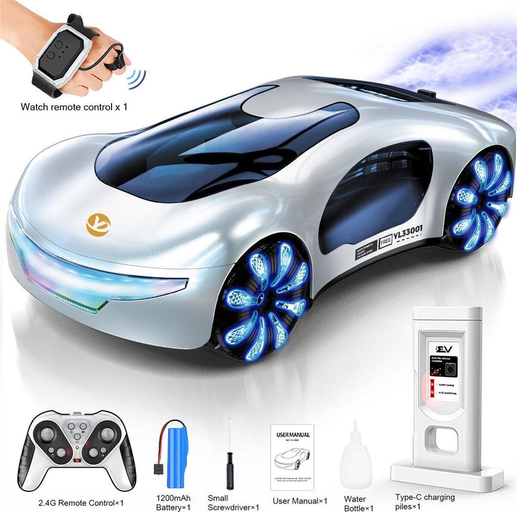 Ferngesteuertes Auto 360¡«Drift Stunt RC-Auto mit Ladestation, 2,4 GHz 4WD Doppelspritzfunktion fuer Erwachsene und Kinder ab 3 Jahren, Geburtsta...