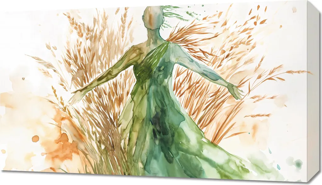 Tableau 70 x 40 cm Silhouette en paille naturelle - Décoration Murale