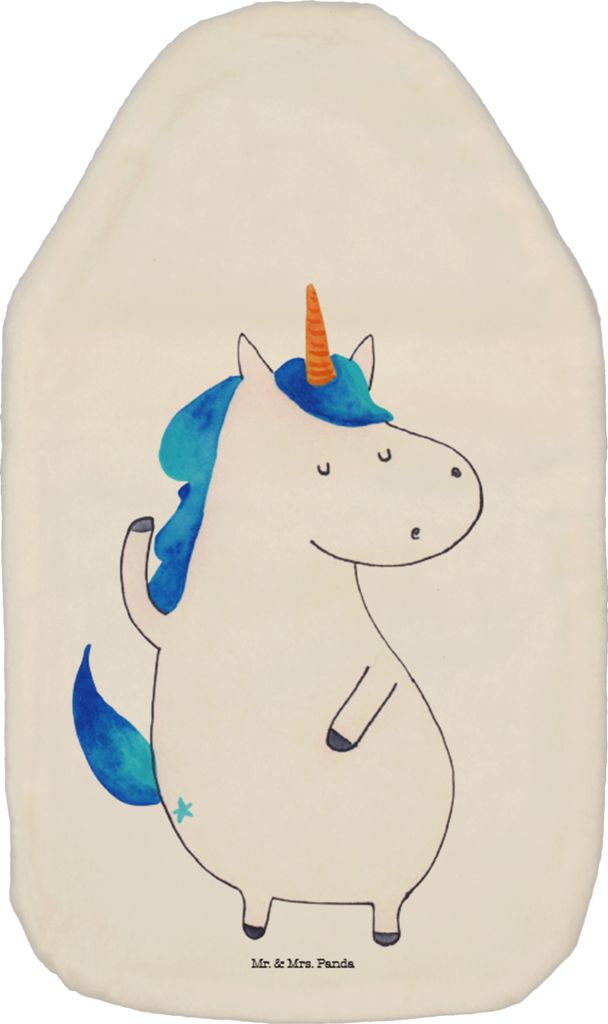Mr. & Mrs. Panda Wärmflasche Einhorn Mann - Weiß - Geschenk, Unicorn, mit Bezug, Plüsch, Einhörner, Wärmekissen, Cool, Wärmflaschen, gummi, B...