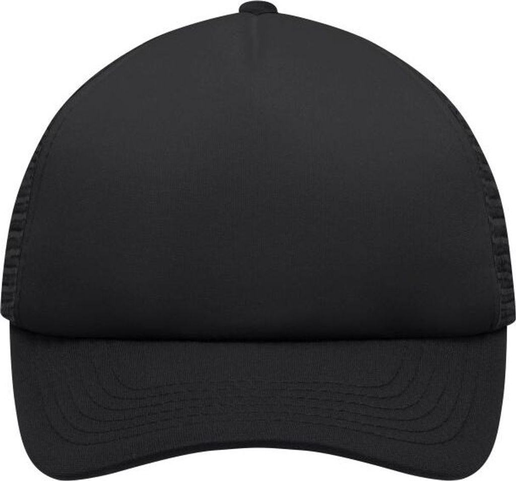 5 Panel Polyester Mesh Cap for Kids black/black, Gr. one size