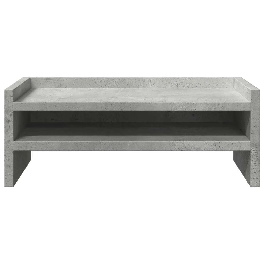Support Moniteur Gris Béton 42 cm - Finition Bois Composite Durable