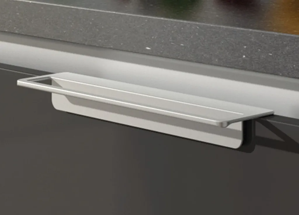 Porta Asciugamani 32cm Alluminio Nero/Argento - Design Senza Fori