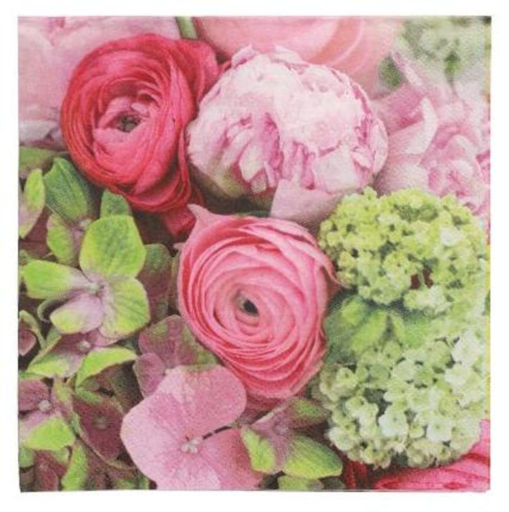200 Servietten, 3-lagig 1/4-Falz 33 cm x 33 cm "Pink Dream"