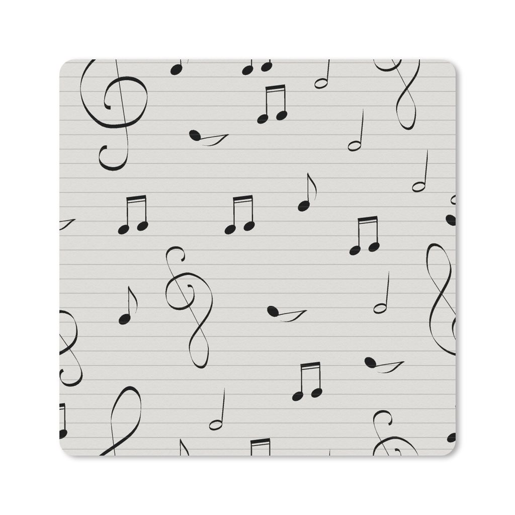 MuchoWow Mauspad Mousepad Noten - Muster - Musik 30x30 cm - Mousepads - Maus Mat - Pad - Mausunterlage - Gaming